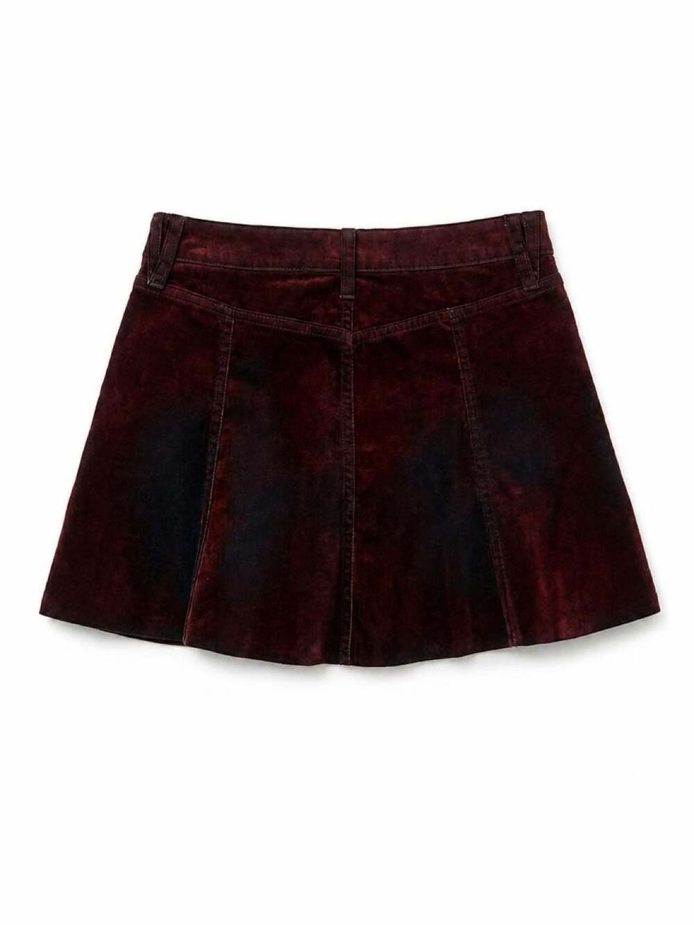 Wild Fable Women's Burgundy Flocked Denim Mini Skirt